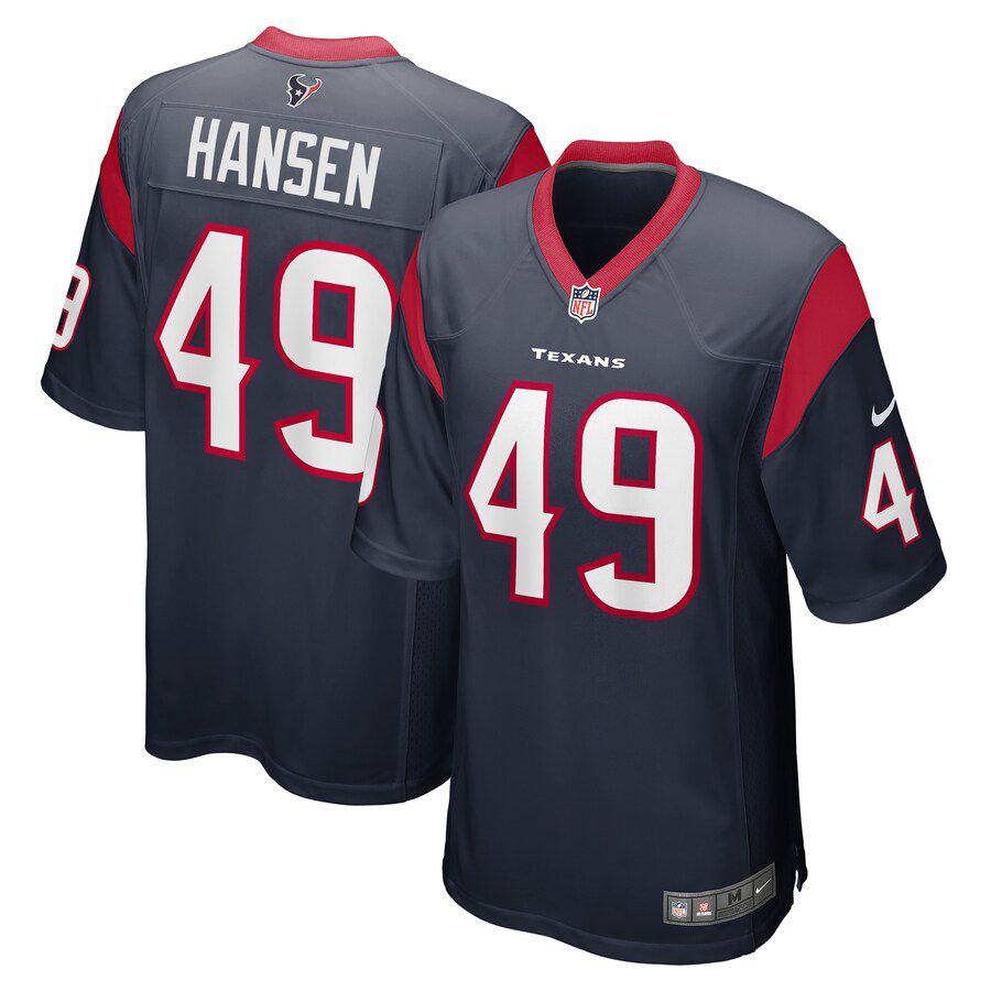 Men Houston Texans #49 Jake Hansen Nike Navy Game Player NFL Jersey